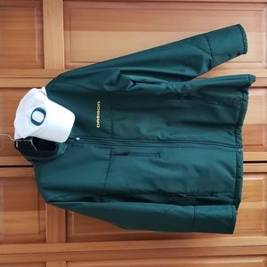 Oregon Ducks Nylon Jacket Size L Green + White Ducks Hat
